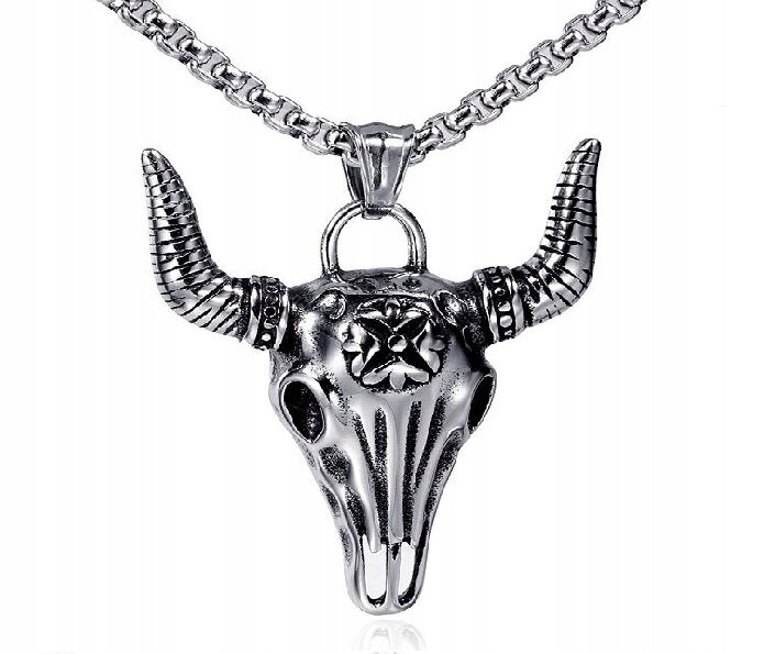 Viking Naszyjnik Pentagram Czaszka Kozy Nordic (2)