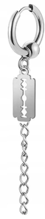 Kolczyk Do Ucha HUGGIE Żyletka Punk Gothic STAL (1)