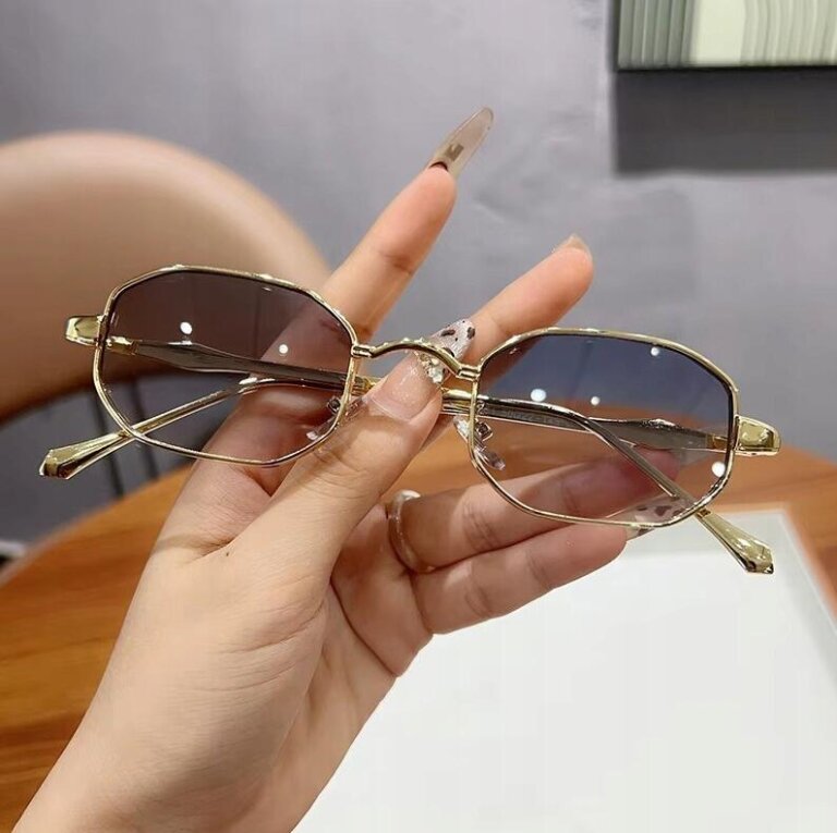 Okulary Przeciwsłoneczne Złote Retro Vintage UV400 Unisex (4)