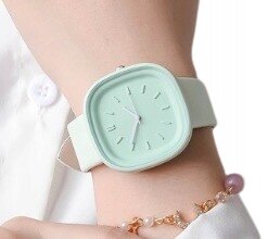 Stylowy Damski Zegarek Pastelowy Zielony Minimalistyczny Design (2)