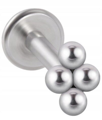 LABRET Śliczny Kolczyk z Kuleczkami SS316L 1,2/8 (1)