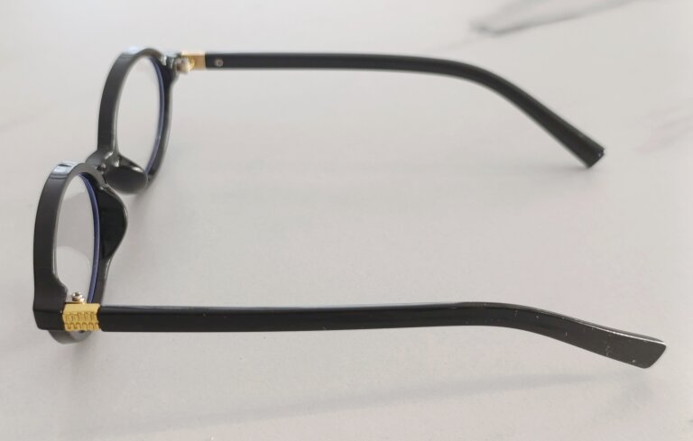 Eleganckie okulary zerówki – czarno-złote, styl retro vintage, unisex (6)