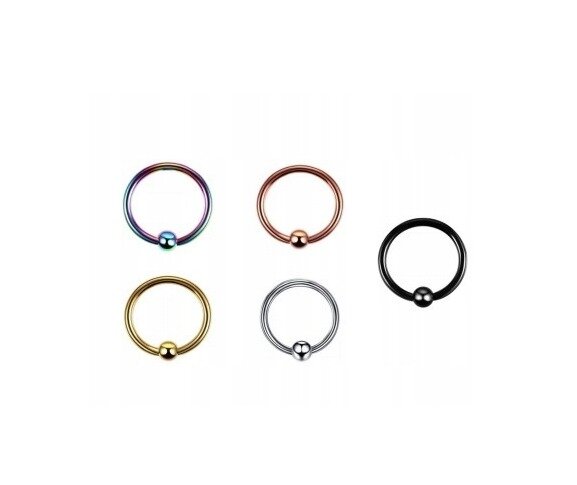 Kolczyk do Nosa, Ucha SEPTUM Kuleczka Zamknięta w Środku SS316L 1,2/6-10/3 mm (3)
