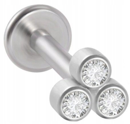 LABRET Kolczyk z Cyrkoniami SS316L 1,2/8 (1)