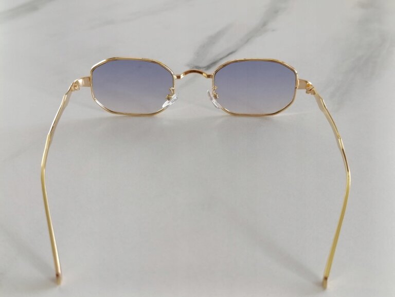 Okulary Przeciwsłoneczne Złote Retro Vintage UV400 Unisex (8)