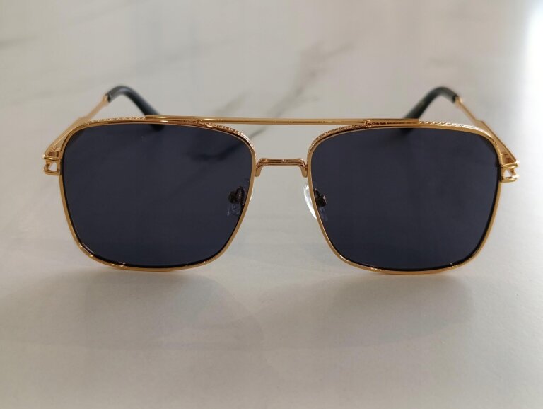 Okulary Przeciwsłoneczne Damskie Męskie Złote Pilotki Aviator UV400 (6)