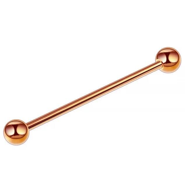  Tytanowy ROSE GOLD Kolczyk Sztanga Klasyczna Kuleczki PIERCING (3)