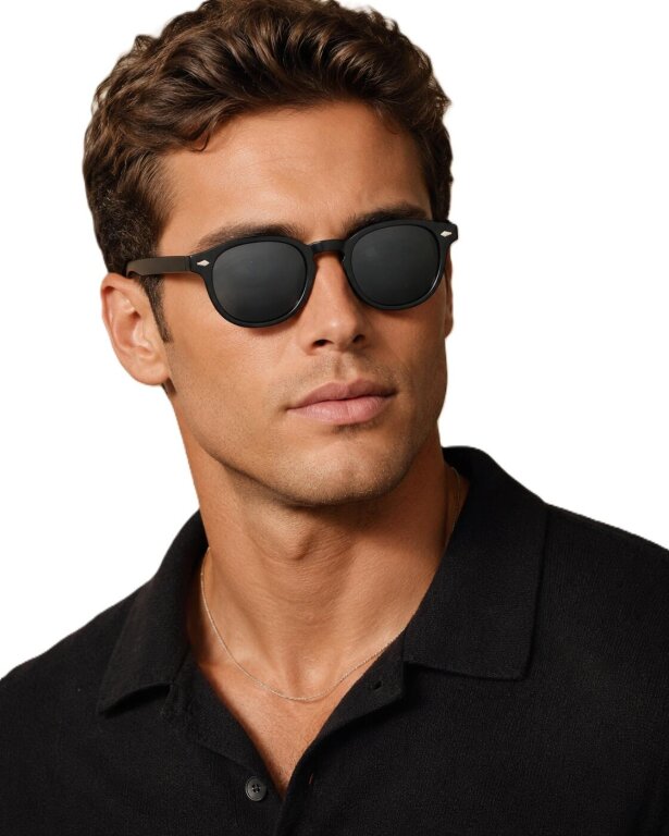 Okulary Przeciwsłoneczne Czarne Unisex Damskie Męskie Retro UV400 (1)