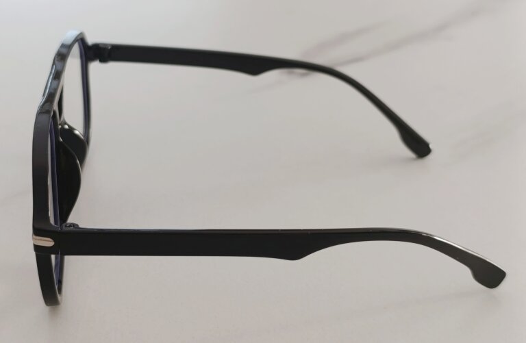 Czarne okulary zerówki retro aviator unisex – modne duże oprawki vintage (6)