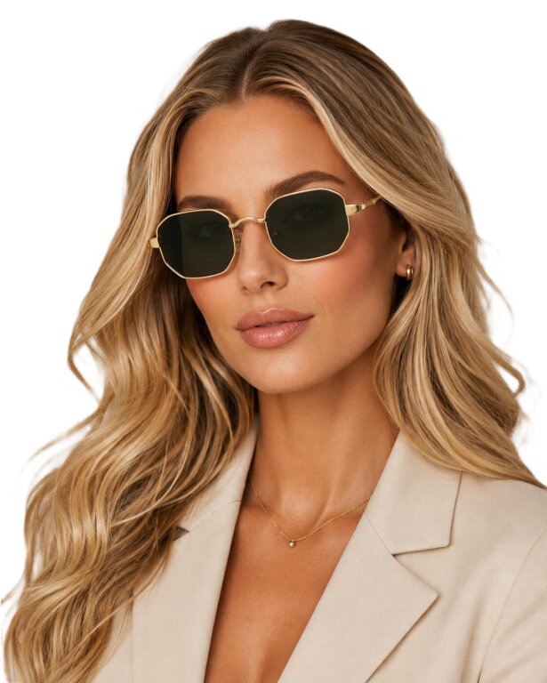 Okulary Przeciwsłoneczne Złote Retro Vintage UV400 Unisex (1)