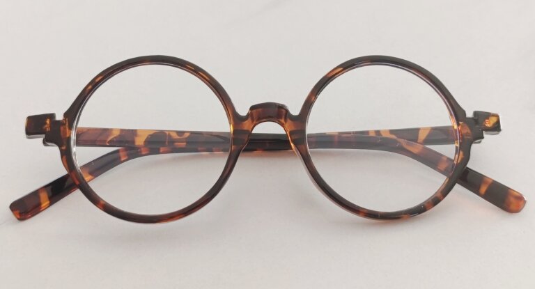 Tortoise okrągłe okulary zerówki retro unisex – lekkie oprawki, BLUE-LIGHT (2)