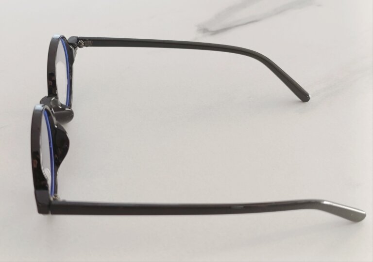 Czarne okrągłe okulary zerówki retro unisex – lekkie oprawki, BLUE-LIGHT (5)