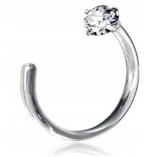 KOLCZYK DO NOSA KÓŁKO CYRKONIA RING PIERCING STAL (1)