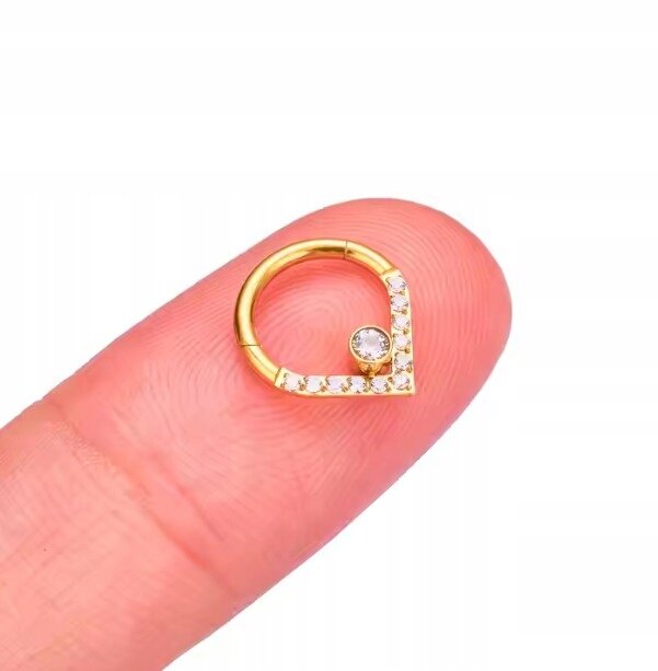 Tytanowy Kolczyk Clicker PIERCING Kółko z Cyrkoniami HELIX Lobe 1,2/8 (3)