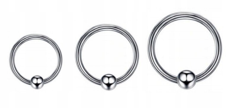 Kolczyk do Nosa, Ucha SEPTUM Kuleczka Zamknięta w Środku SS316L 1,2/6-10/3 mm (2)