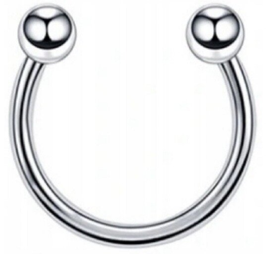 Podkówka Kolczyk do Nosa, Ucha, Wargi z Kuleczkami SS316L 1,2/6-10/3+3 mm (1)