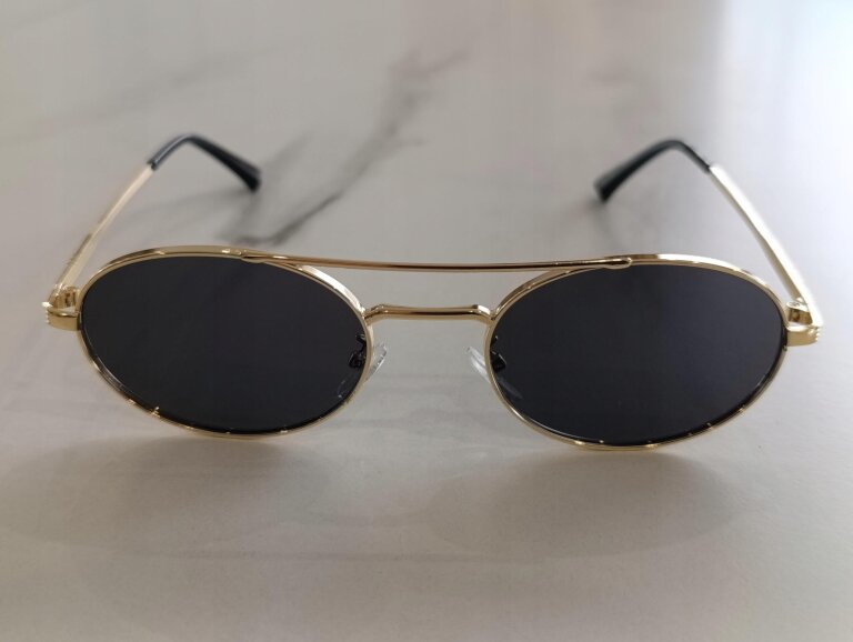 Okulary Przeciwsłoneczne Damskie Pilotki Aviator Złote Metalowe UV400 (5)