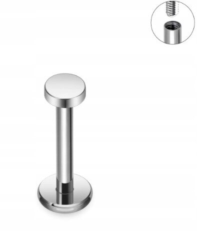 Tytanowy Kolczyk Labret PIERCING kształt Koła HELIX Lobe 1,2/6-10/4 MM (2)