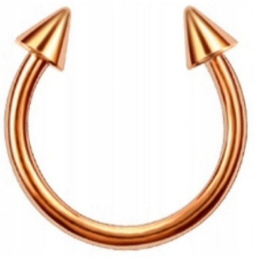 Podkówka Kolczyk do Nosa, Ucha, Wargi ze Stożkami SS316L 1,2/6-10/3+3 mm (1)