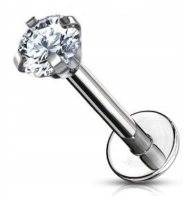 Labret Kolczyk do Ucha Kryształek SS316L 1,2/6-10/2-4 MM (2)