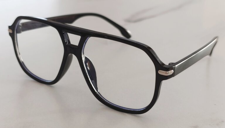 Czarne okulary zerówki retro aviator unisex – modne duże oprawki vintage (5)