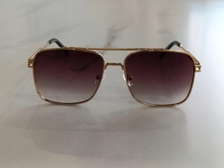 Okulary Przeciwsłoneczne Damskie Męskie Złote Pilotki Aviator UV400 (6)