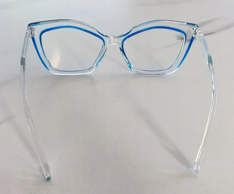 Eleganckie Okulary Zerówki Antiblue Transparentne designerskie typu Cat Eye (8)