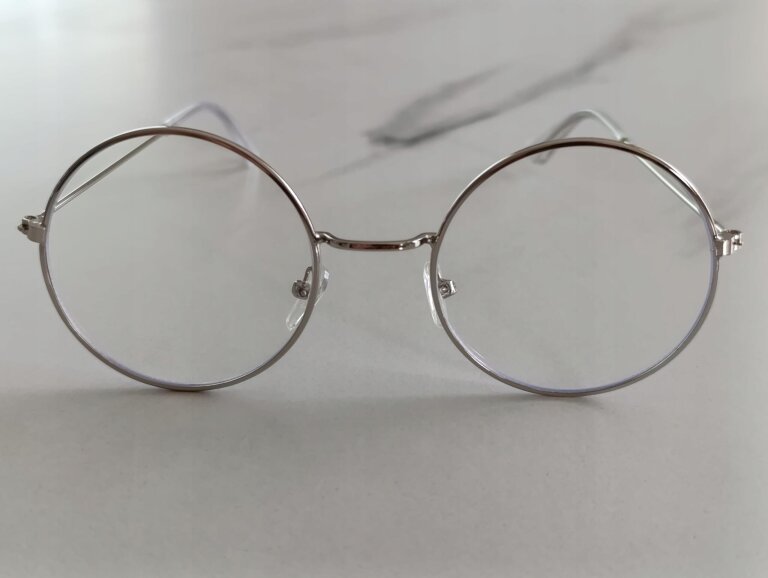 Okulary Zerówki Okrągłe Srebrne Metalowe Lenonki Damskie Męskie Unisex (6)