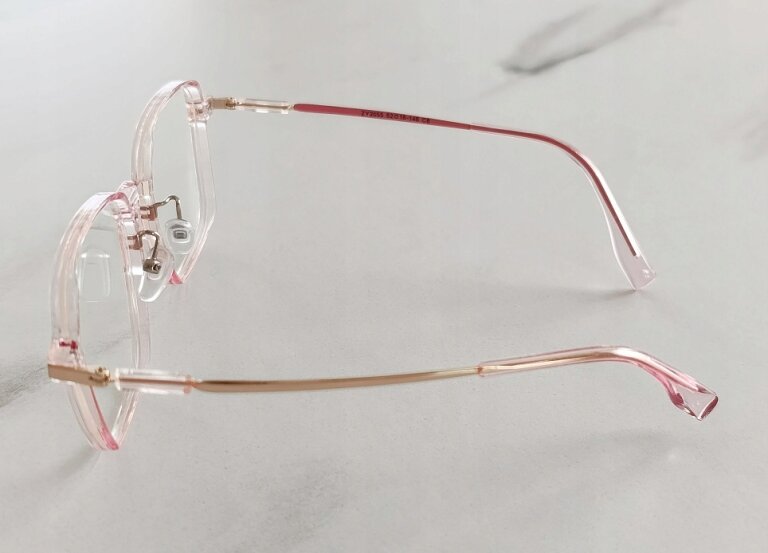 OKULARY ZERÓWKI TRANSPARENTNE RÓŻOWE DUŻE OPRAWKI ULTRALEKKIE (7)