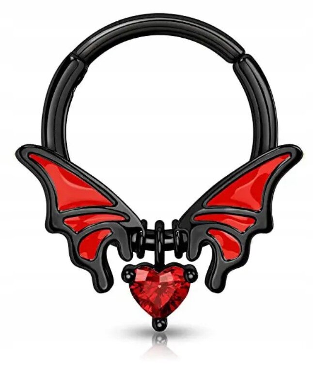 Kolczyk do Nosa Ucha Nietoperz Clicker Septum STAL (2)