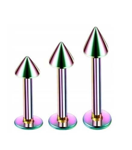 Labret ze stożkiem Kolczyk do Wargi, Ucha, Brody 1,2/6-10/3 mm STAL (2)
