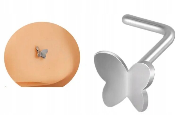 Kolczyk do nosa Motyl, Motylek piercing NOSTRIL (2)