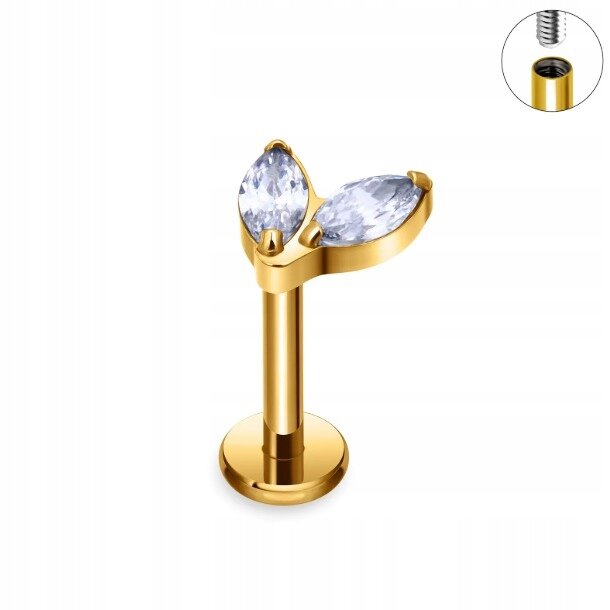 Tytanowy Kolczyk Labret PIERCING Cyrkonie ELEGANCKI HELIX Lobe (2)