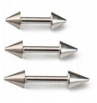 Sztanga Klasyczna ze Stożkami Kolczyk do Ucha, Nosa, Brwi 1,2/6-10/3+3 mm (2)