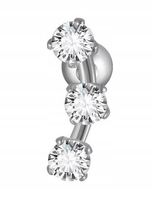 Kolczyk do Ucha PIERCING Helix Cyrkonie Stal Ch 316L (1)