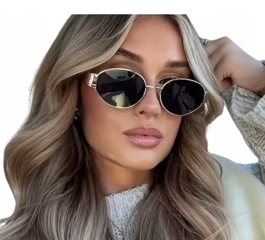 STYLOWE OKULARY PRZECIWSŁONECZNE KOCIE OWALNY KSZTAŁT RETRO UV POLARYZACJA (2)