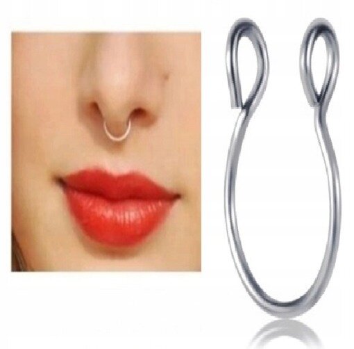 Fake septum U Kolczyk do Nosa Stal Ring Punk (2)
