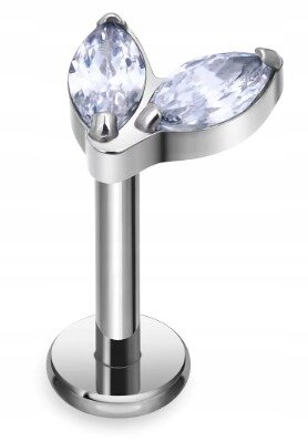 Tytanowy Kolczyk Labret PIERCING Cyrkonie ELEGANCKI HELIX Lobe (1)