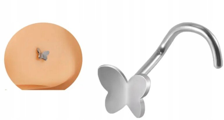 Kolczyk do nosa Motyl, Motylek piercing NOSTRIL (2)