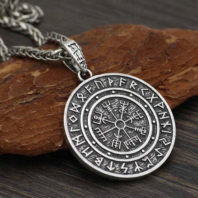 Viking Naszyjnik Kompas Vegvisir Runes Nordic (5)