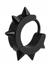 HUGGIE Kolczyk Do Ucha, Okrągły Kolce Stożek STAL Gothic Punk Rock (2)