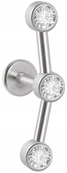 LABRET Śliczny Kolczyk z Cyrkoniami SS316L 1,2/8 (1)