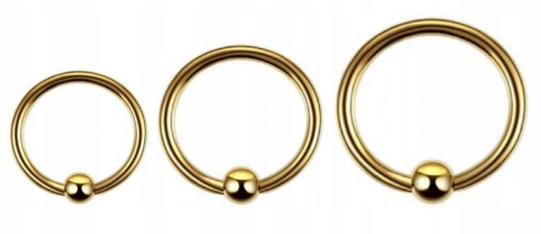 Kolczyk do Nosa, Ucha SEPTUM Kuleczka Zamknięta w Środku SS316L 1,2/6-10/3 mm (2)