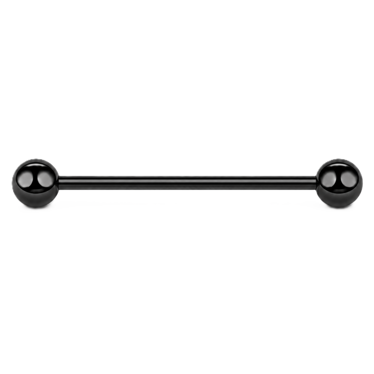  Tytanowy CZARNY Kolczyk Sztanga Klasyczna Kuleczki PIERCING (2)