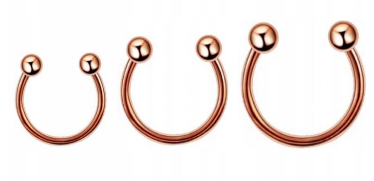 Podkówka Kolczyk do Nosa, Ucha, Wargi z Kuleczkami SS316L 1,2/6-10/3+3 mm (2)