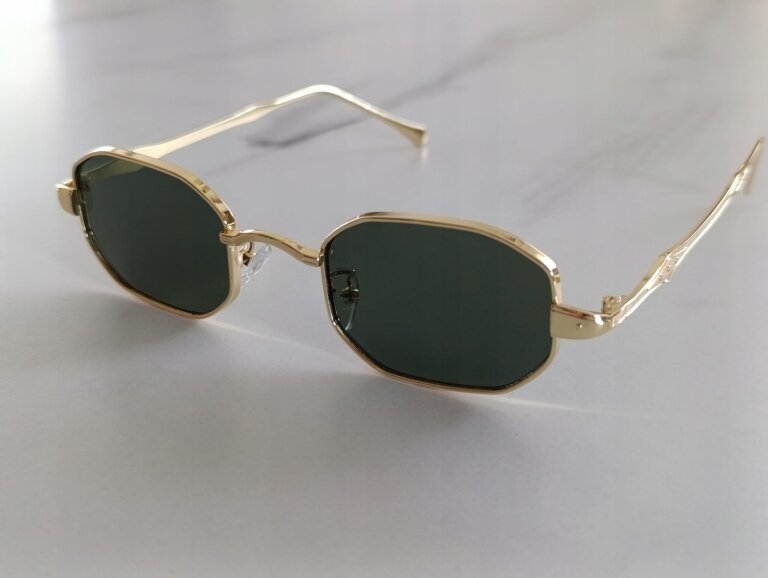 Okulary Przeciwsłoneczne Złote Retro Vintage UV400 Unisex (6)