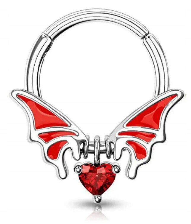 Kolczyk do Nosa Ucha Nietoperz Clicker Septum STAL (2)
