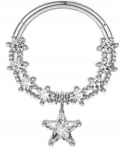 Kolczyk kółko clicker helix Septum Cyrkonie Punk PIERCING Stal 316L 1,2/8-10 MM (1)