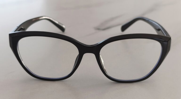 Czarne damskie okulary zerówki cat-eye eleganckie oprawki do komputera (4)