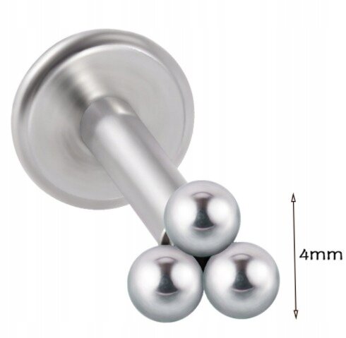 LABRET Śliczny Kolczyk z Kuleczkami SS316L 1,2/8 (2)